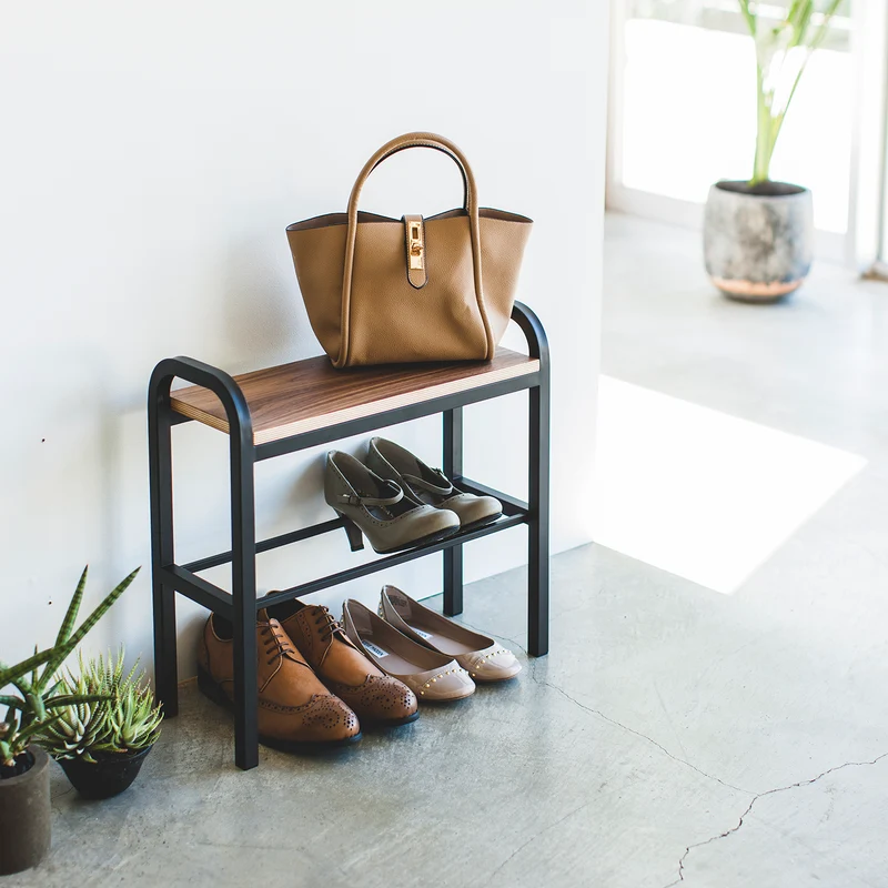 Wood-Top Shoe Rack