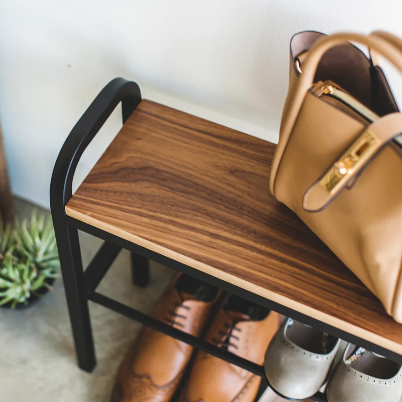 Wood-Top Shoe Rack