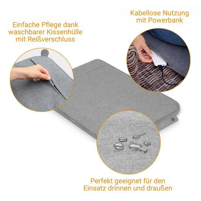 B-Ware Medisana Outdoor Sitzkissen Heizkissen kabellos OL 750 Garten Terrasse 50x40 cm