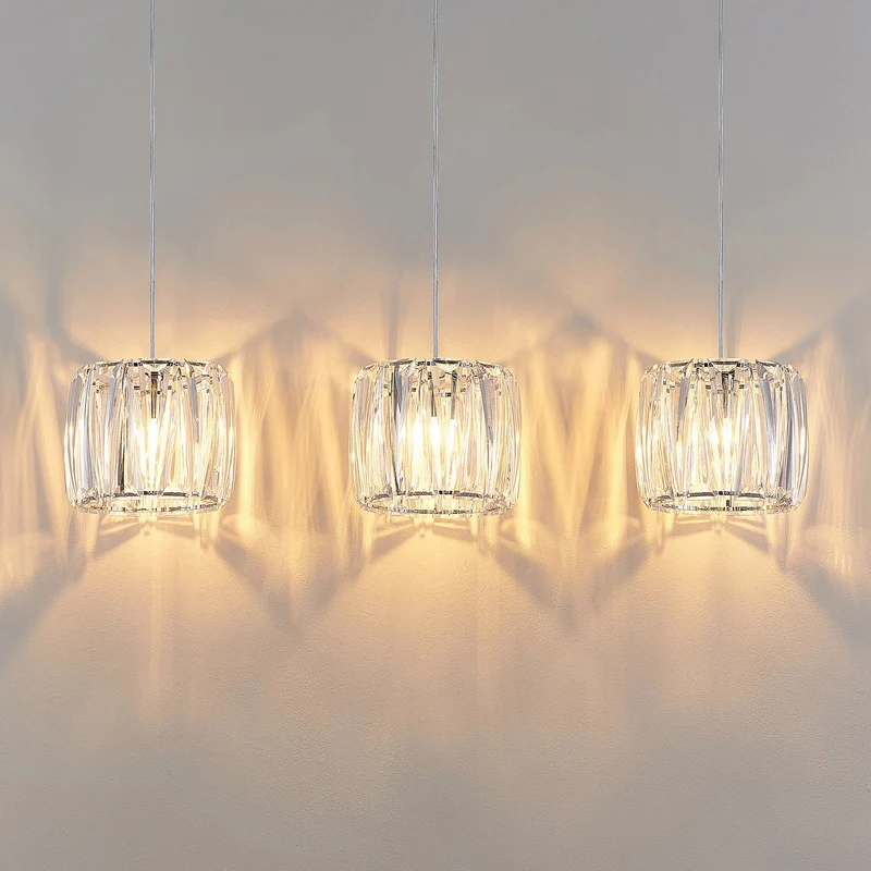 B-Ware Lindby Sofia Balkenleuchte Pendelleuchte Deckenlampe Dreiflammig Klar Chrom488