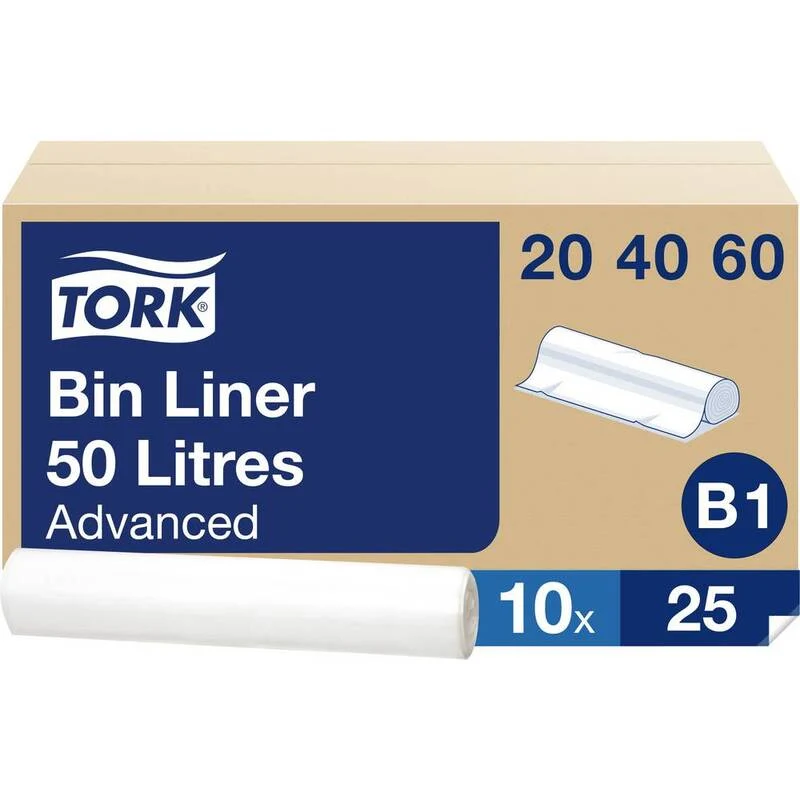 B-Ware TORK 204060 Müllsack 50 l Müllbeutel Abfallsack Abfallbeutel Rolle Transparent