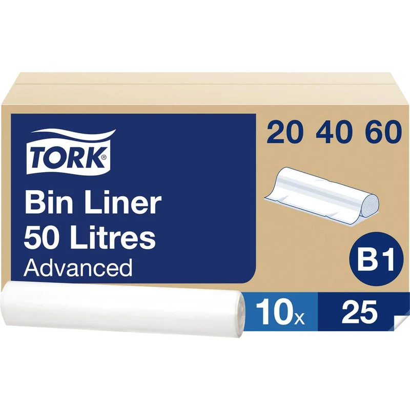 B-Ware TORK 204060 Müllsack 50 l Müllbeutel Abfallsack Abfallbeutel Rolle Transparent