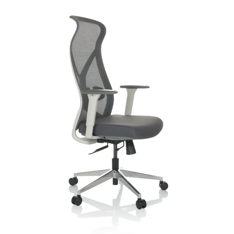 B-Ware hjh OFFICE Drehstuhl Bürostuhl Schreibtischstuhl AZURRO WHITE Netzstoff grau