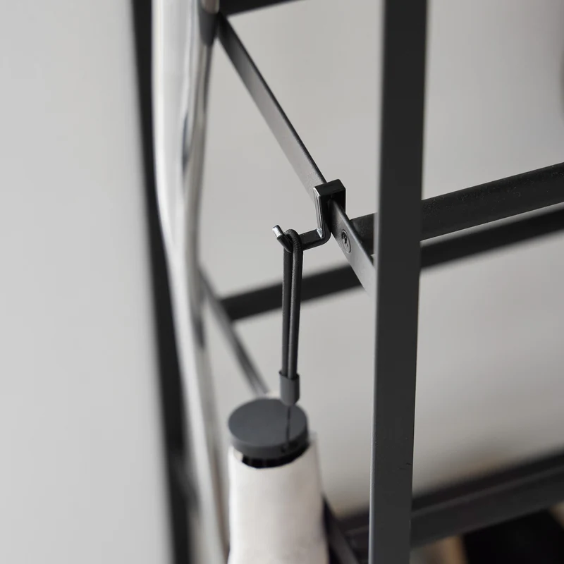 5-Tiered Wood-Top Shoe Rack with Casters