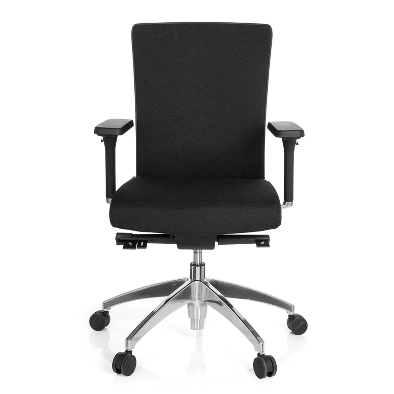 B-Ware hjh OFFICE Bürostuhl Chefsessel Drehstuhl Stoff schwarz Armlehne Lendenstütze