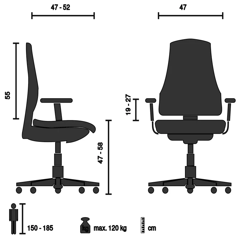 B-Ware hjh OFFICE Bürostuhl Chefsessel Drehstuhl Stoff schwarz Armlehne Lendenstütze