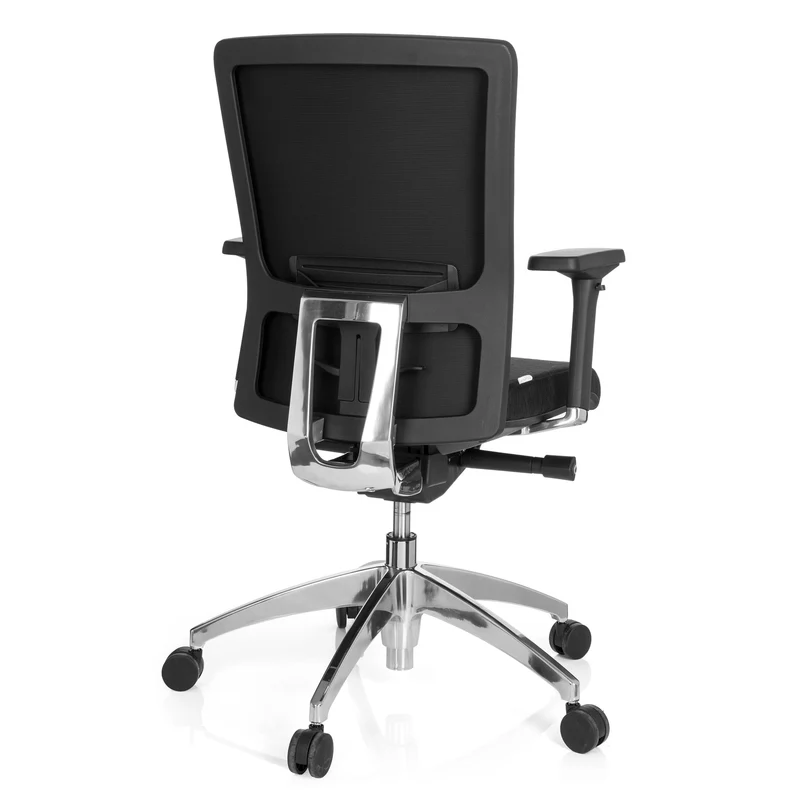 B-Ware hjh OFFICE Bürostuhl Chefsessel Drehstuhl Stoff schwarz Armlehne Lendenstütze