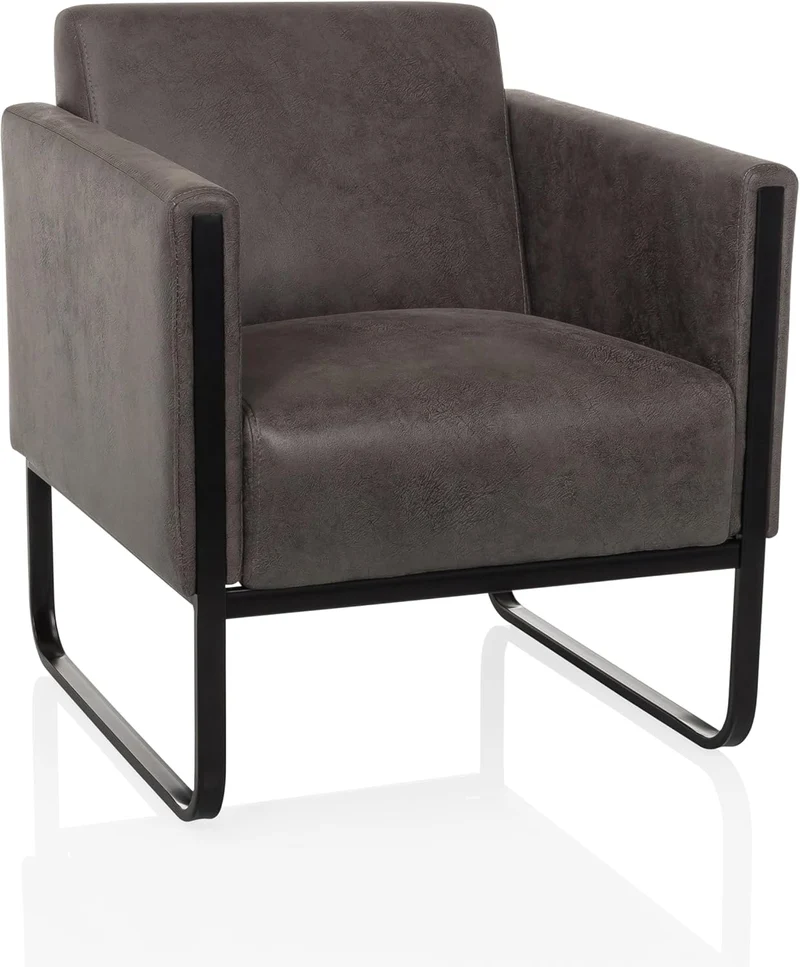 B-Ware hjh OFFICE Loungesessel Aruba Retro Kunstleder mit Armlehnen Möbel Sitzmöbel