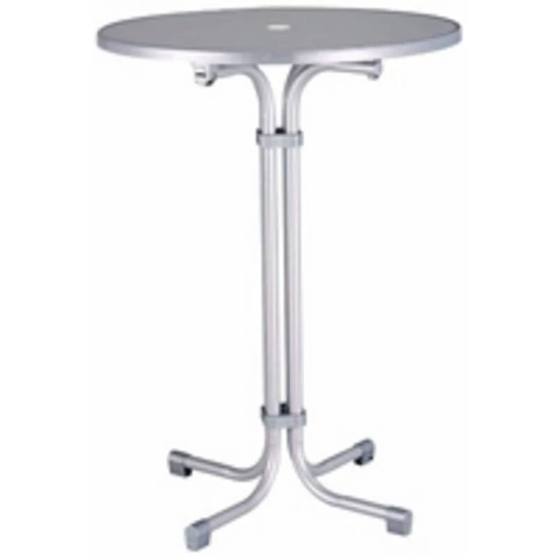 B-Ware Best Stehtisch Multiflex Rund Klapptisch Gartenmöbel Silber Stahl Ø80cm 110cm