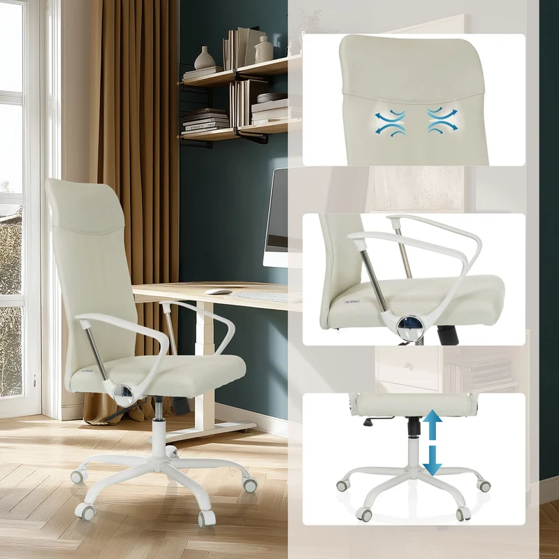 B-Ware hjh OFFICE Bürostuhl Drehstuhl Home Office STRYKA W Stoff Armlehnen Beige St207