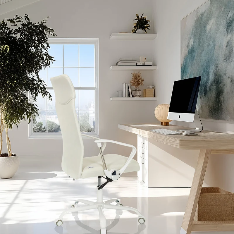 B-Ware hjh OFFICE Bürostuhl Drehstuhl Home Office STRYKA W Stoff Armlehnen Beige St207