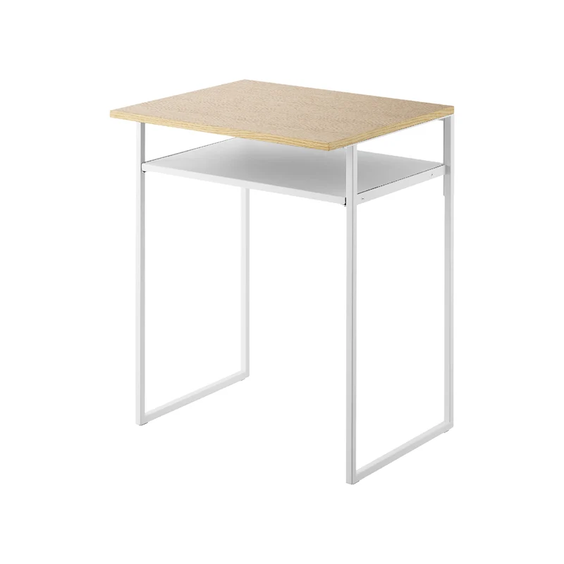 Wood-Top Table with Sliding Shelf