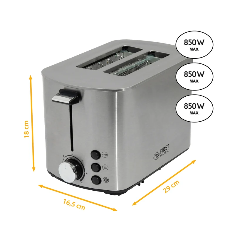 Langschlitztoaster 4 Scheiben, Edelstahl, XL-Schächte