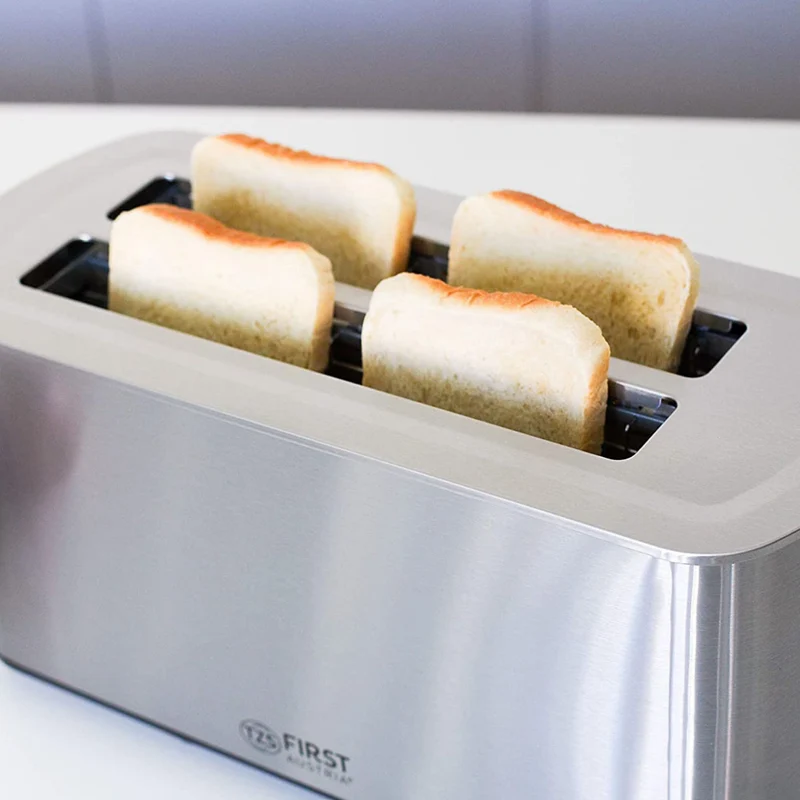 Langschlitztoaster 4 Scheiben, Edelstahl, XL-Schächte