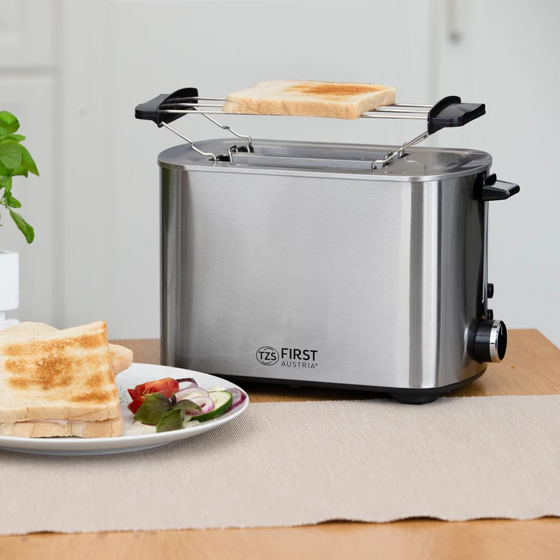 Langschlitztoaster 4 Scheiben, Edelstahl, XL-Schächte