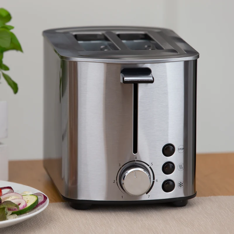 Langschlitztoaster 4 Scheiben, Edelstahl, XL-Schächte