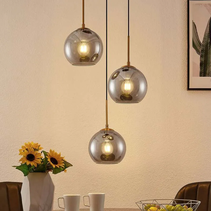 B-Ware Lindby Jurian Pendelleuchte Deckenlampe Wohnzimmerlampe 3 Flamming Bronze Sm746