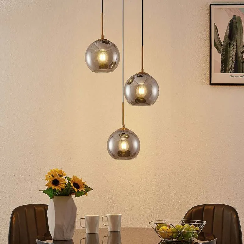 B-Ware Lindby Jurian Pendelleuchte Deckenlampe Wohnzimmerlampe 3 Flamming Bronze Sm746