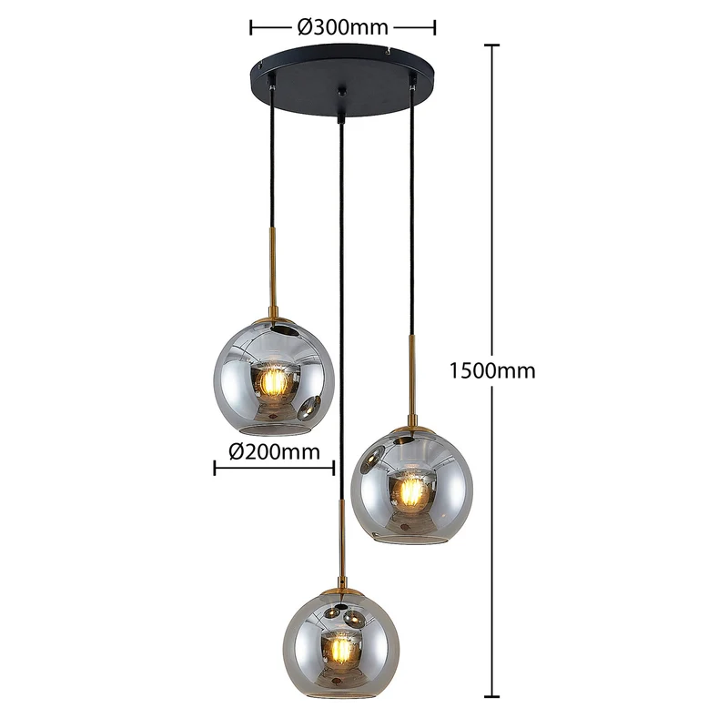 B-Ware Lindby Jurian Pendelleuchte Deckenlampe Wohnzimmerlampe 3 Flamming Bronze Sm746