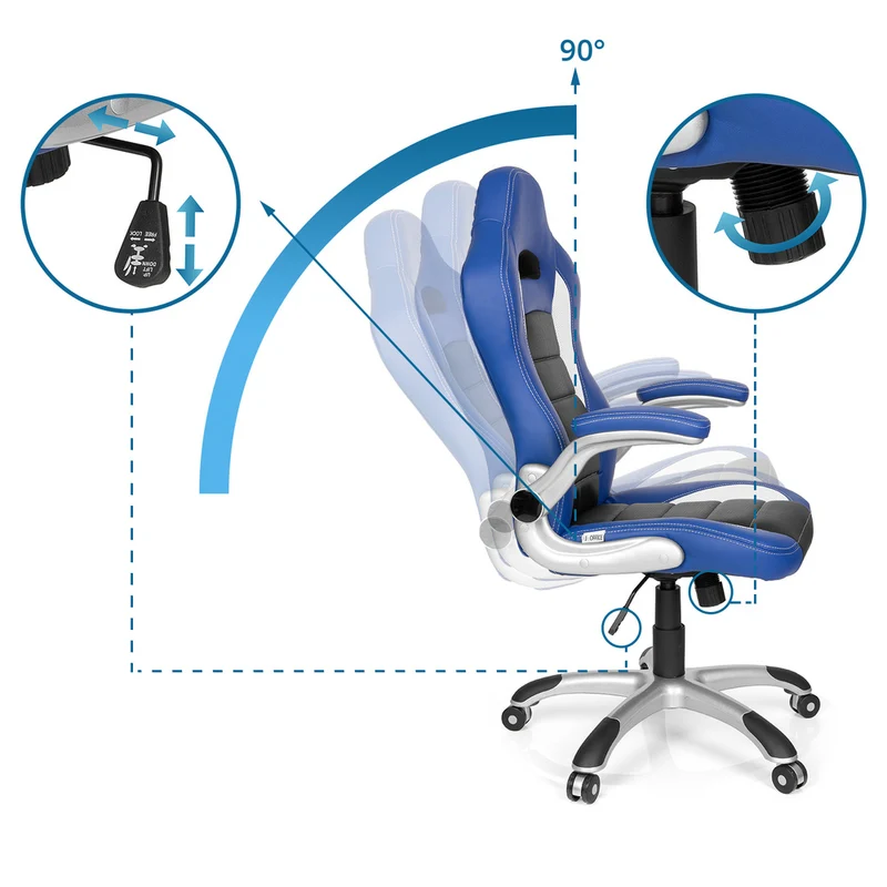 hjh OFFICE Gaming Stuhl Bürostuhl GAME SPORT blau schwarz SIEHE TEXT/FOTO