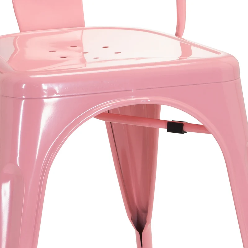 B-Ware hjh OFFICE Stuhl Bistrostuhl Sitzgelegenheit rosa stapelbar Gastronomie