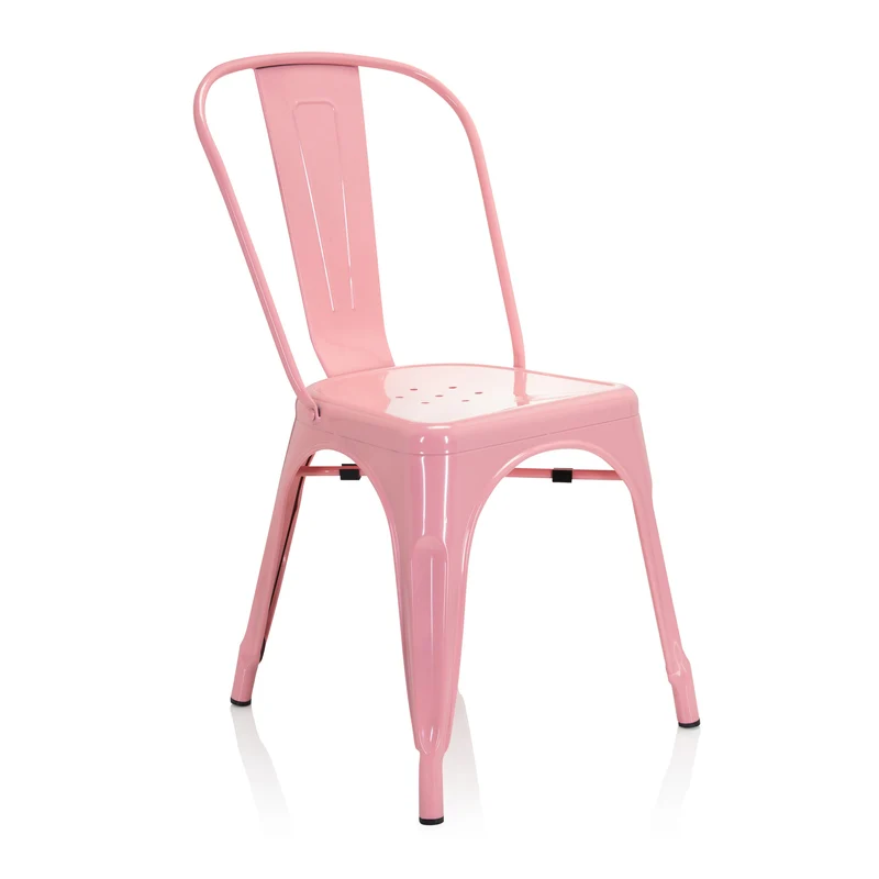 B-Ware hjh OFFICE Stuhl Bistrostuhl Sitzgelegenheit rosa stapelbar Gastronomie