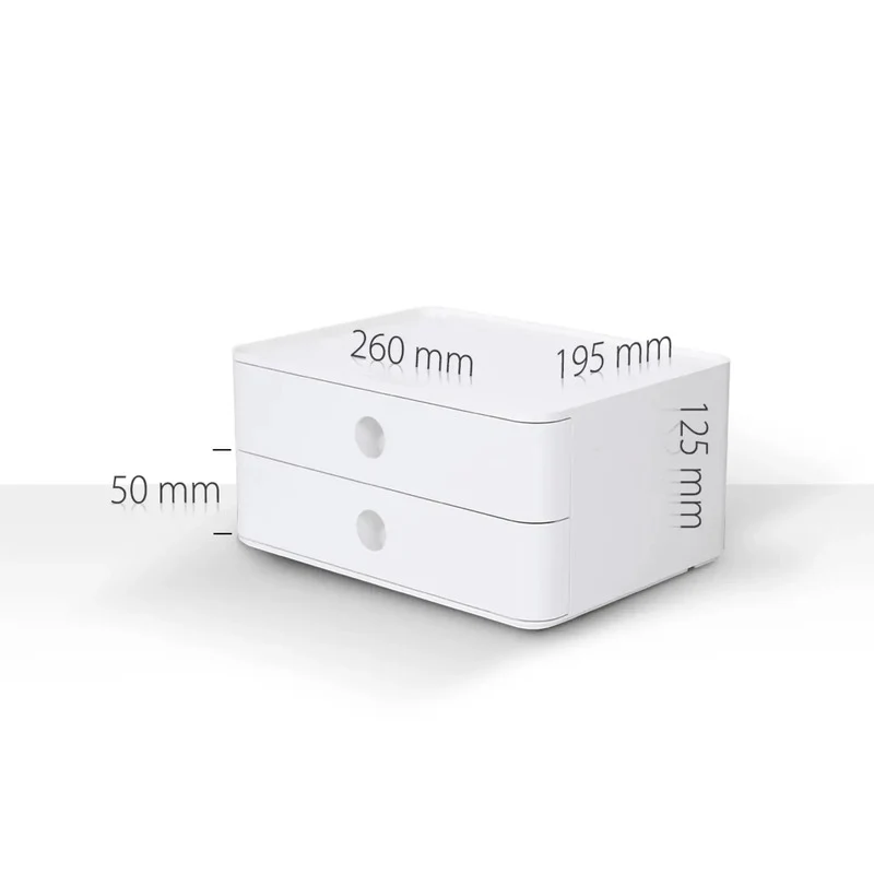 B-Ware HAN Smart-Box Allison Weiss 2 Schubladen stapelbar 260x125x195mm rutschfest