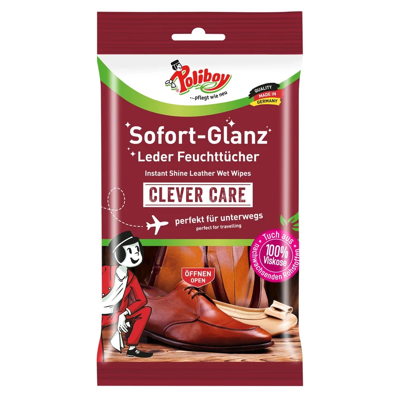 Poliboy Sofort-Glanz Leder Feuchttücher