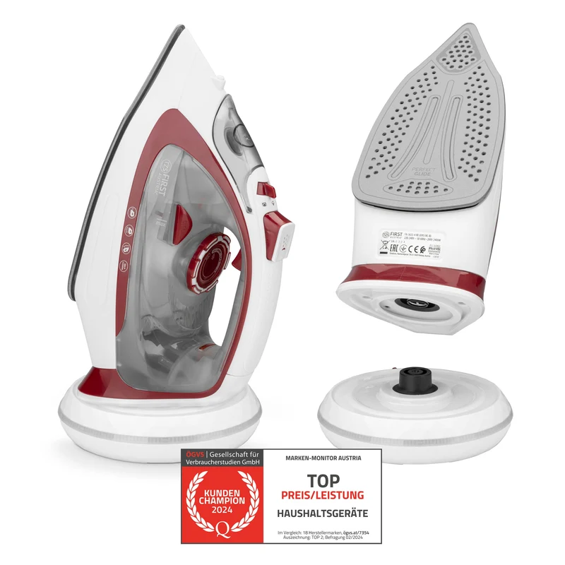 Kabelloses Dampfbügeleisen 450 ml, bis zu 2400 W, Keramikbügelsohle
