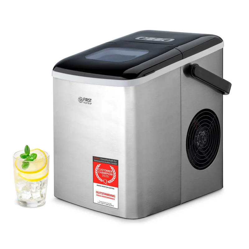 Eiswürfelbereiter 1,8L, Edelstahl, 12kg/24h
