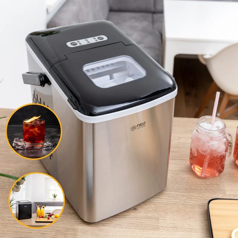 Eiswürfelbereiter 1,8L, Edelstahl, 12kg/24h