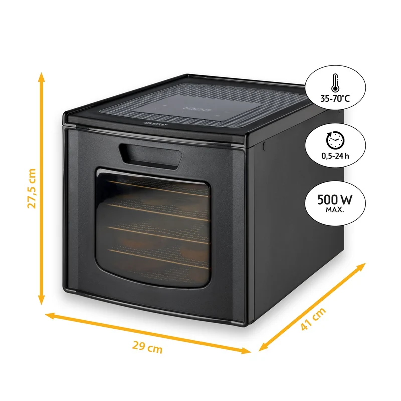 Dörrgerät 22L, 6 Edelstahl-Gitter, 500W