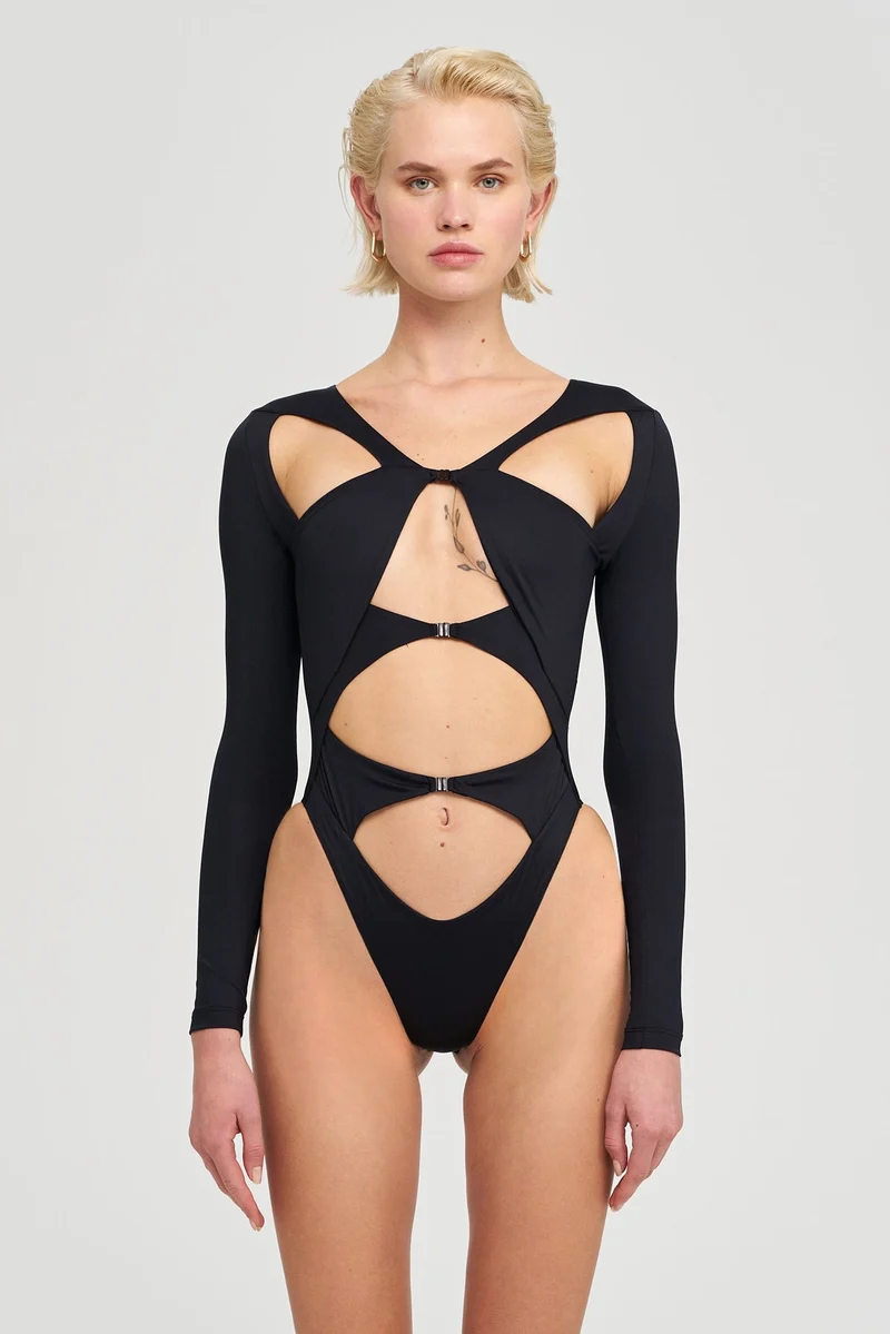 B-Ware IAMNOTBASIC Bodysuit Body Mai Schwarz Größe XS Damenanzug Fashion