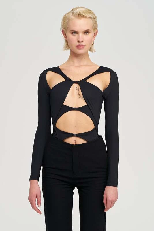 B-Ware IAMNOTBASIC Bodysuit Body Mai Schwarz Größe XS Damenanzug Fashion