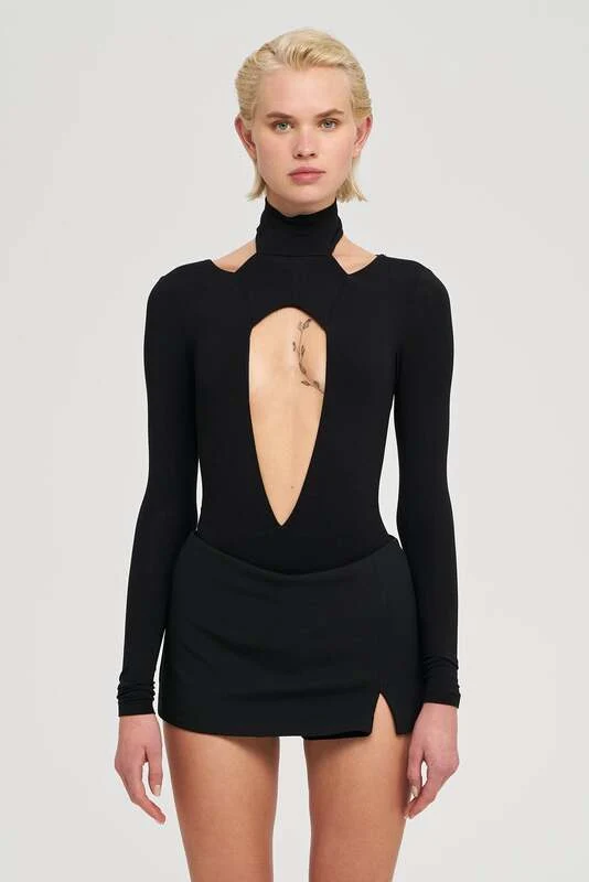 B-Ware IAMNOTBASIC Storm Bodysuit Body Einteiler Schwarz Größe S Damen Fashion