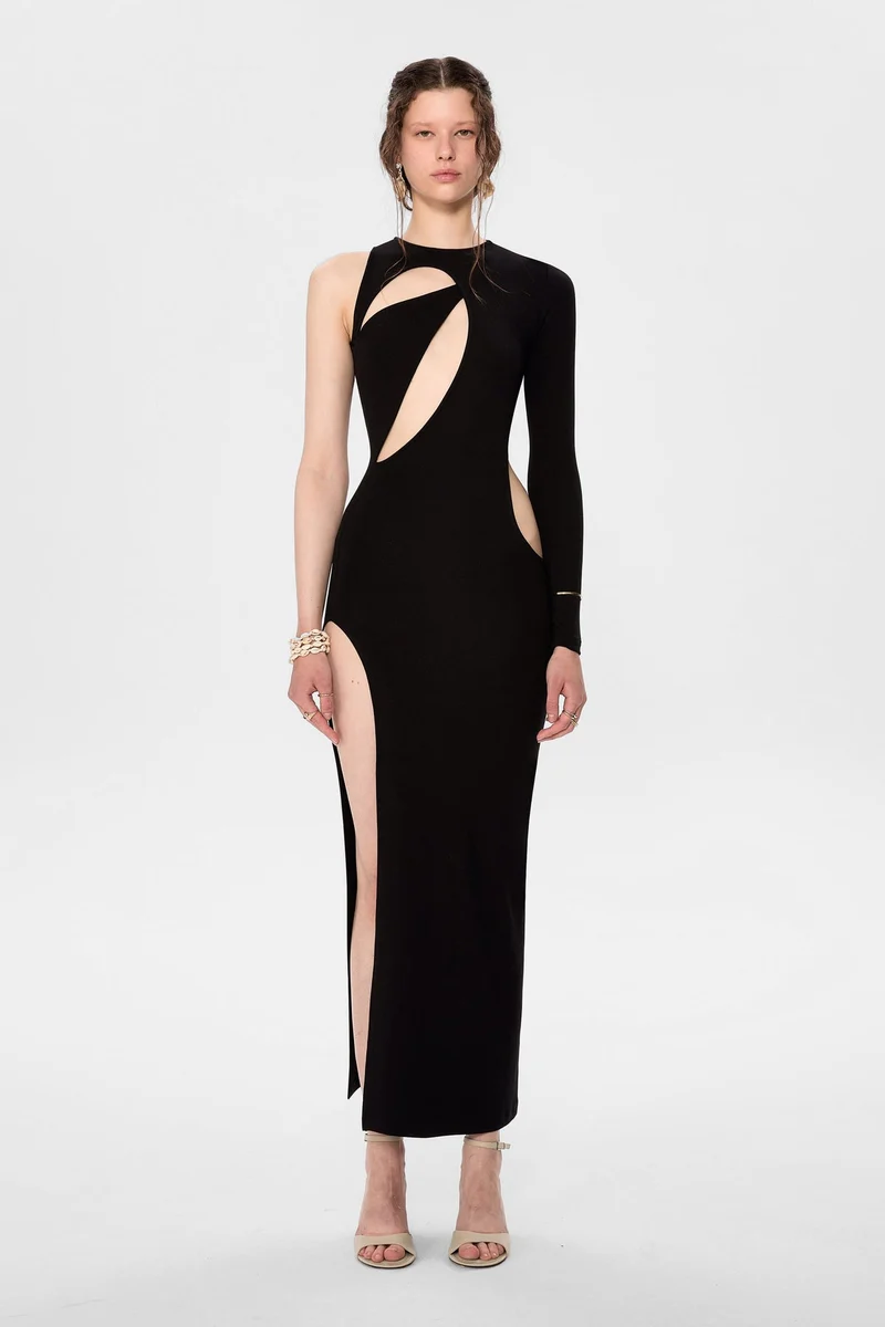 B-Ware IAMNOTBASIC Venus Kleid Dress Schwarz XS Mode Damen Bekleidung Fashion