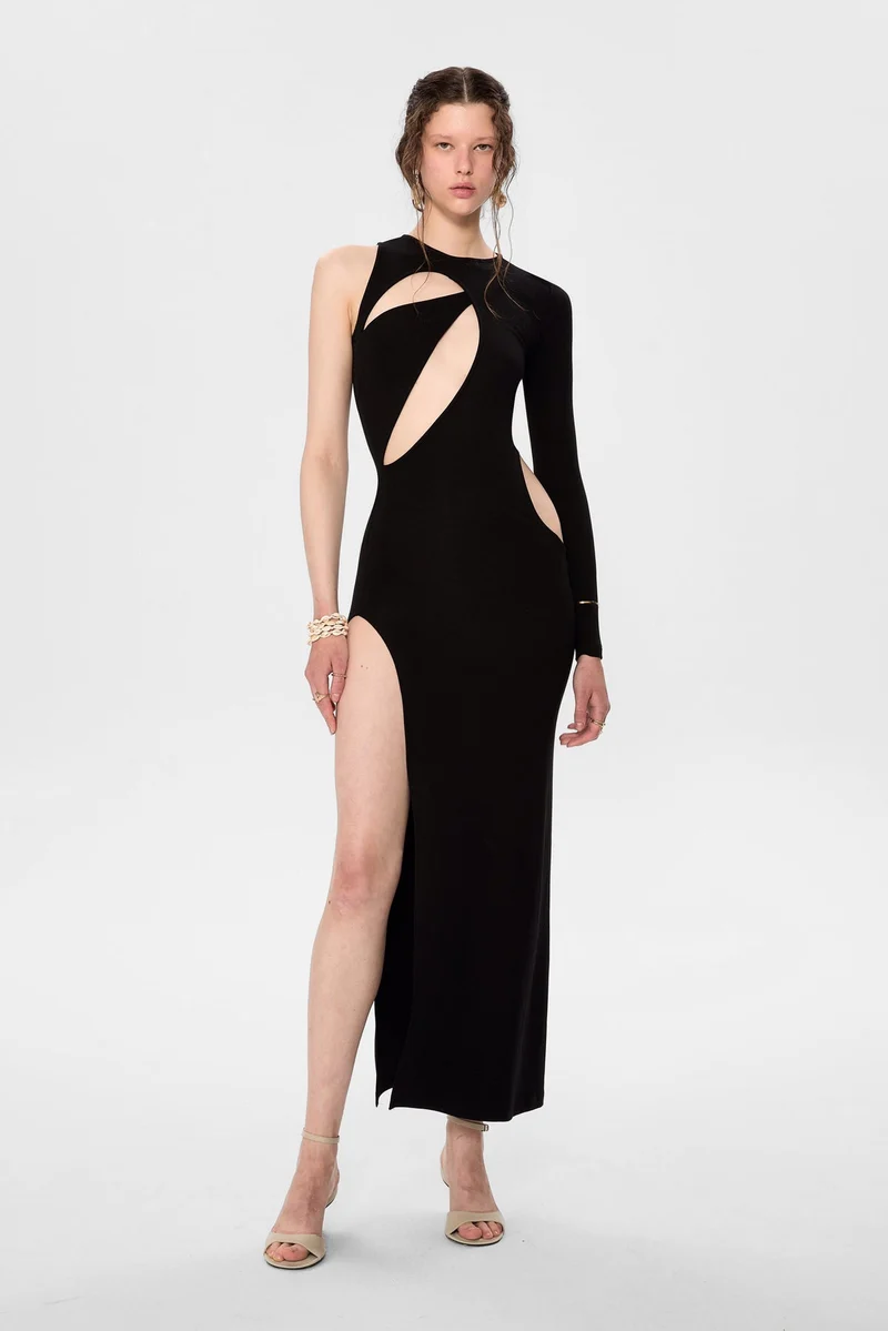 B-Ware IAMNOTBASIC Venus Kleid Dress Schwarz XS Mode Damen Bekleidung Fashion