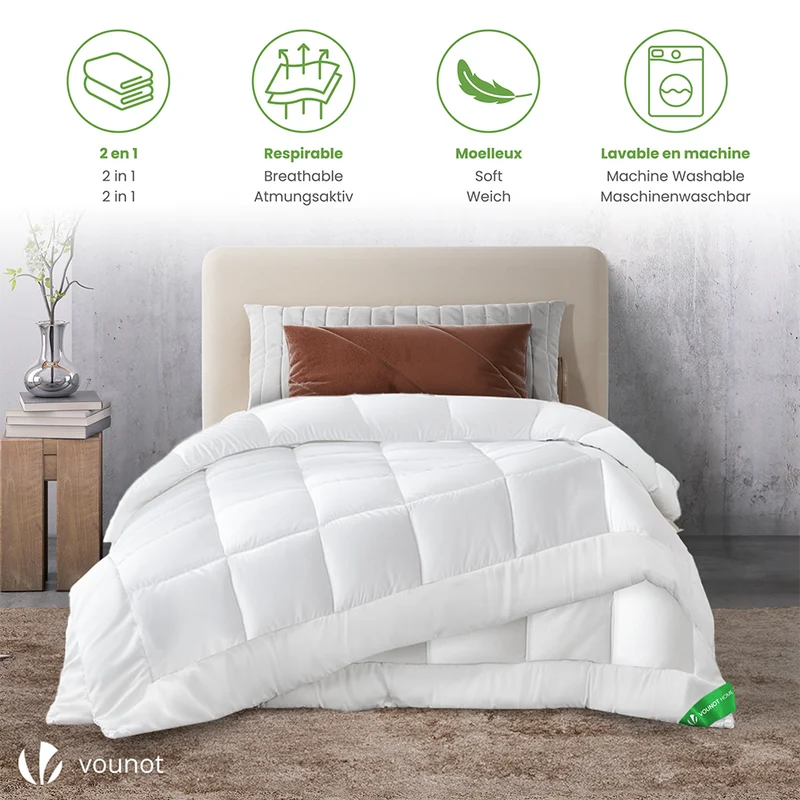Bettdecke 135x200 cm, 4 Jahreszeiten Winterdecke 2er Set 500GSM