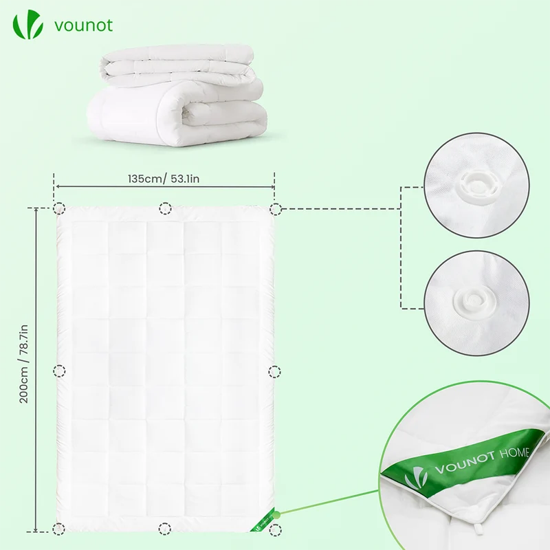 Bettdecke 135x200 cm, 4 Jahreszeiten Winterdecke 2er Set 500GSM