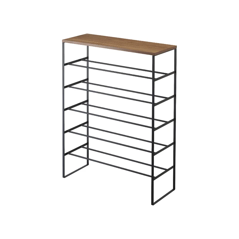 6-Tiered Wood-Top Shoe Rack