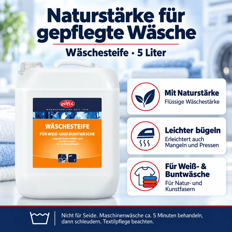 EILFIX WÄSCHESTEIFE für Waschmaschinen und Handwäsche 5 Liter Kanister