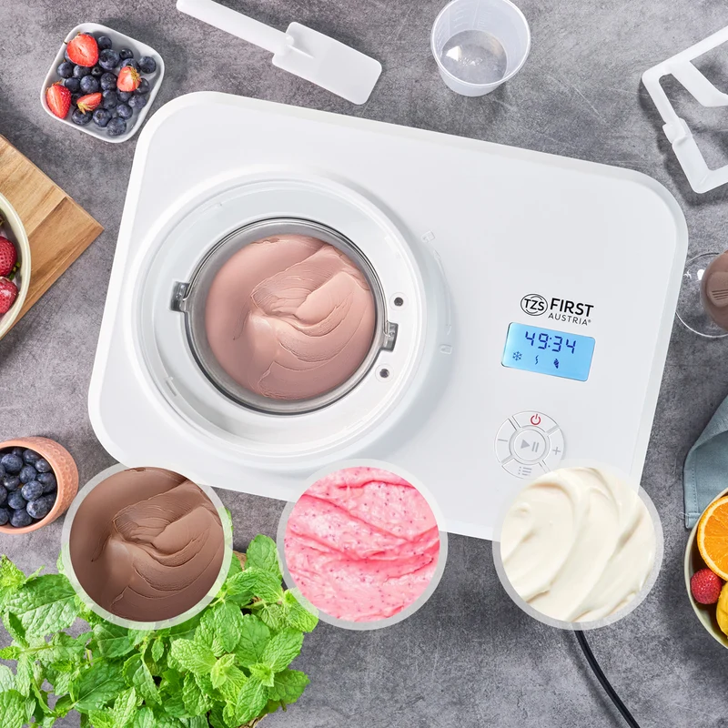 Eismaschine 1,5L, mit Joghurt-Funktion, Edelstahl-Behälter