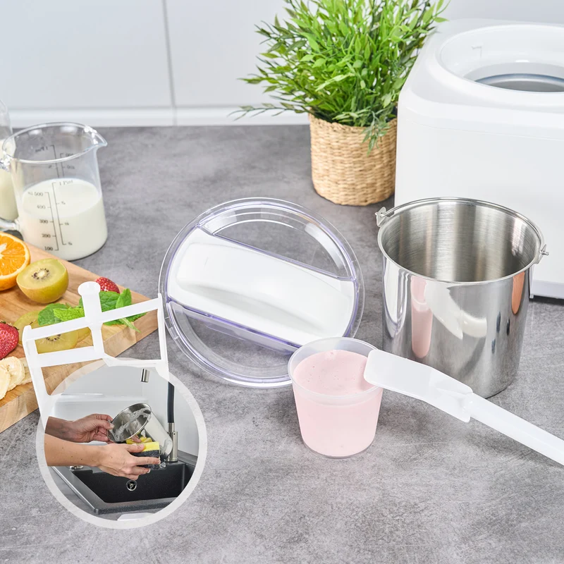 Eismaschine 1,5L, mit Joghurt-Funktion, Edelstahl-Behälter