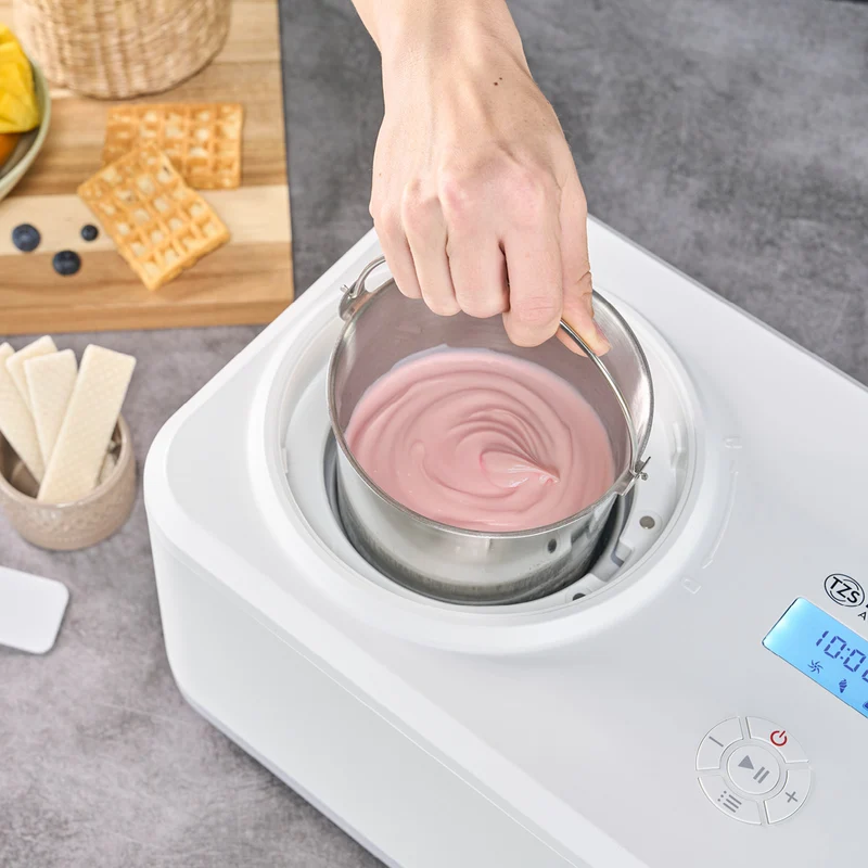 Eismaschine 1,5L, mit Joghurt-Funktion, Edelstahl-Behälter