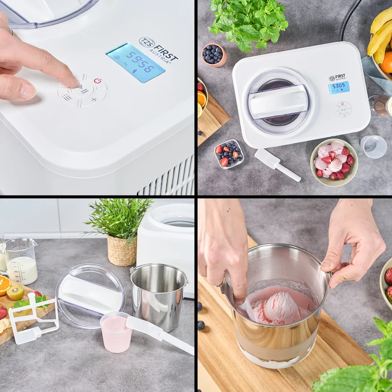 Eismaschine 1,5L, mit Joghurt-Funktion, Edelstahl-Behälter