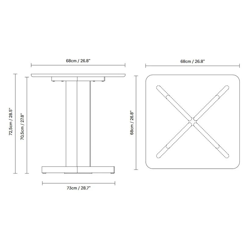 B-Ware Form & Refine Quatrefoil Tisch Beistelltisch Holztisch Esstisch 68 x 68 cm Eiche