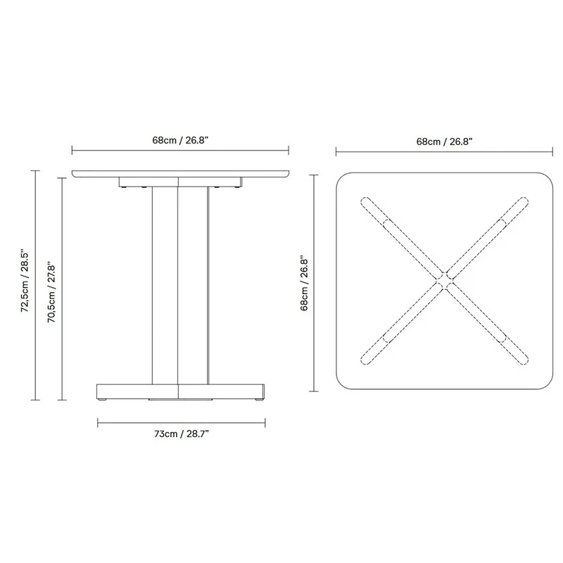 B-Ware Form & Refine Quatrefoil Tisch Beistelltisch Holztisch Esstisch 68 x 68 cm Eiche