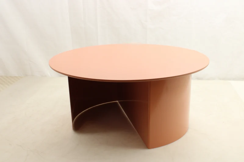 B-Ware FÉST Couchtisch Tisch Plateau Terra Ø 72 cm Wohnzimmer Metallgestell Holzfurnier