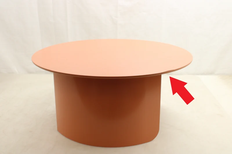 B-Ware FÉST Couchtisch Tisch Plateau Terra Ø 72 cm Wohnzimmer Metallgestell Holzfurnier