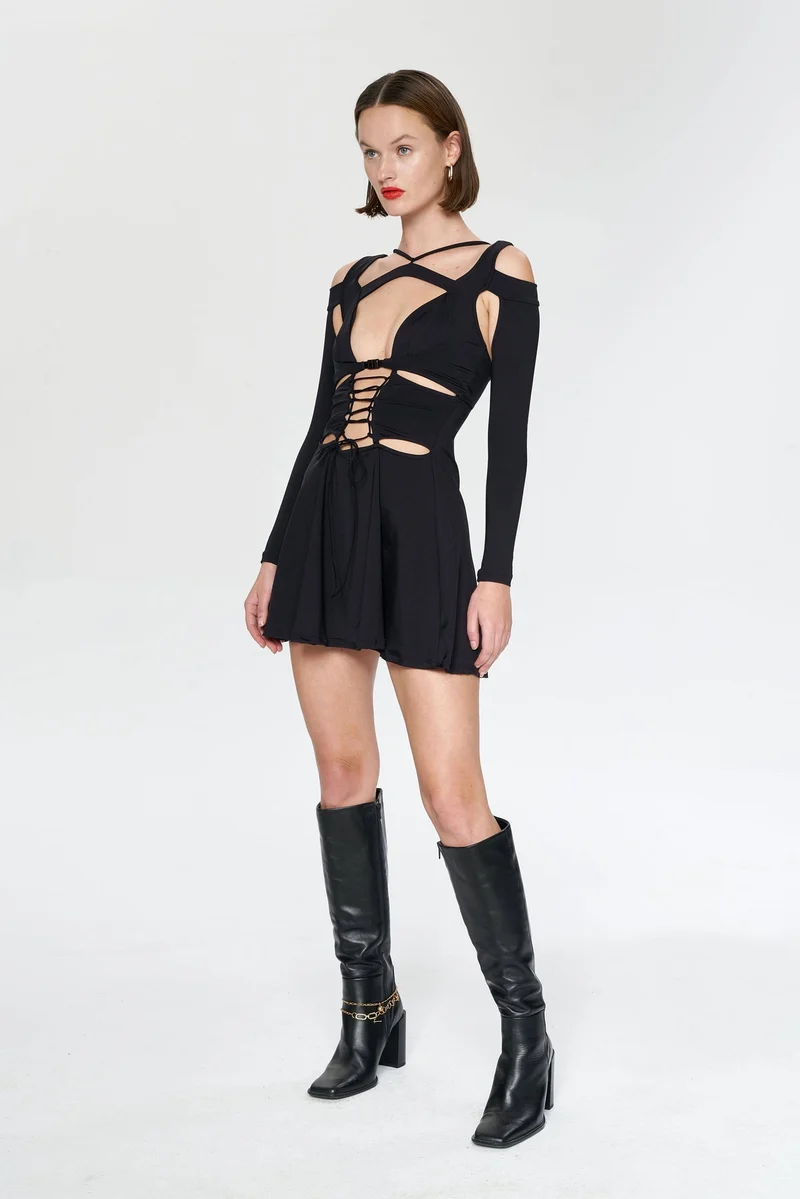 B-Ware IAMNOTBASIC Blanca Kleid Dress Schwarz Größe M